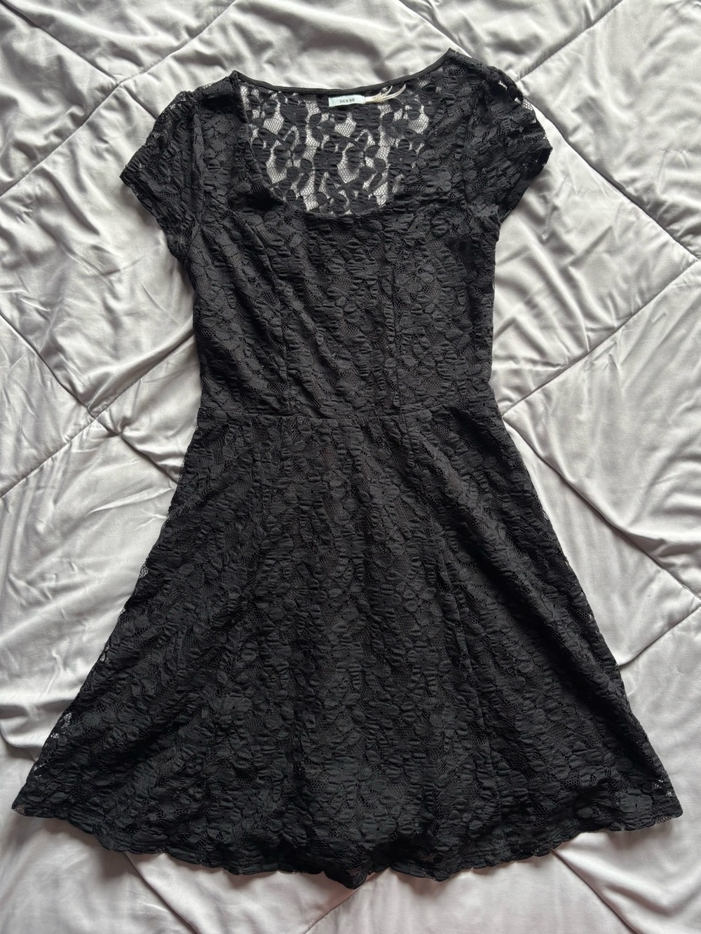Kimchi Blue Black Floral Lace Fit & Flare Dress